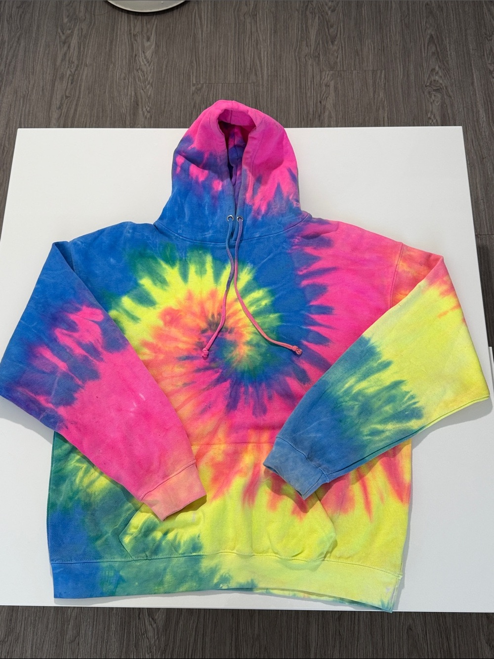 Dreamsicle Girls Neon Tie Dye Pullover Hoodie Sweatshirt With Pocket Size XL